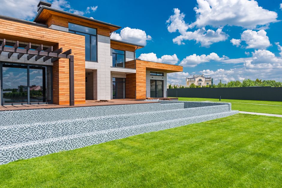 Exterior of contemporary residential house